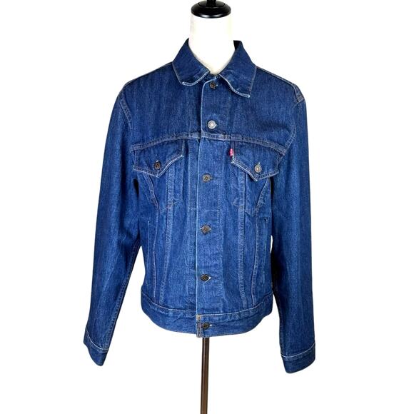 Levi's Men's 42 Vintage 70506 Dark Wash Denim Button Front Trucker Jean Jacket - Picture 1 of 13